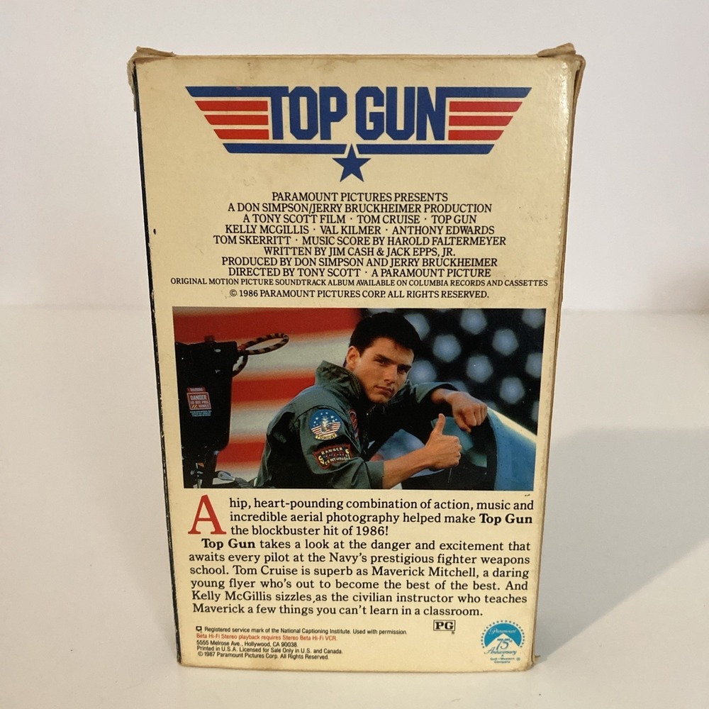 1987 Top Gun Movie Betamax Hi-Fi Video Cassette Paramount Home Video *NOT VHS* - Picture 7 of 9